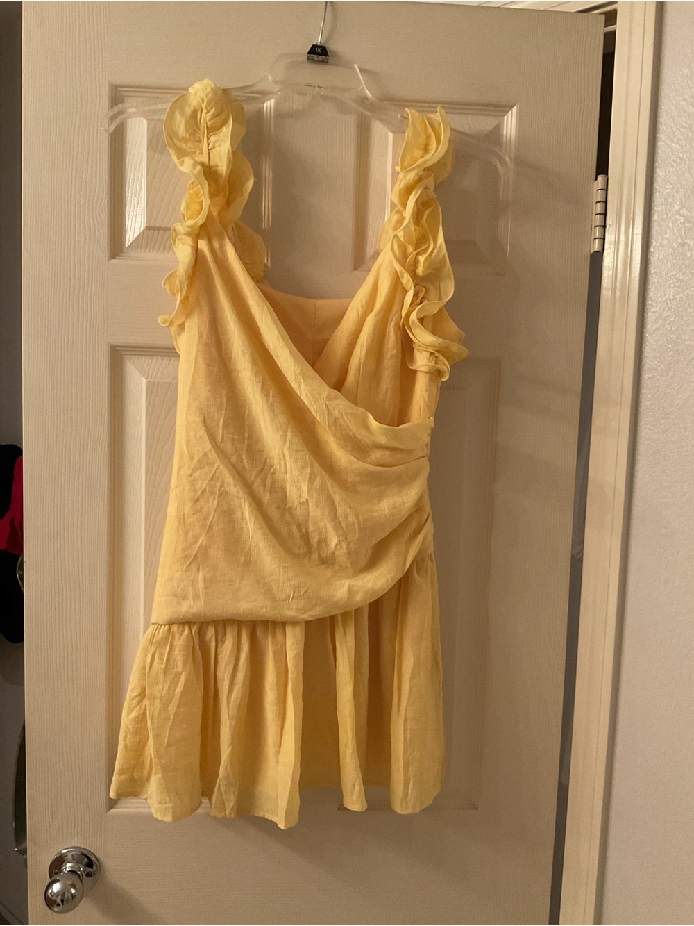 Yellow Ruffle Strap Midi Dress